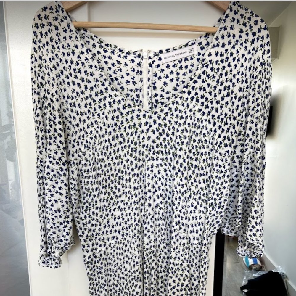 Faithfull The Brand Floral Sleeved mini dress - L